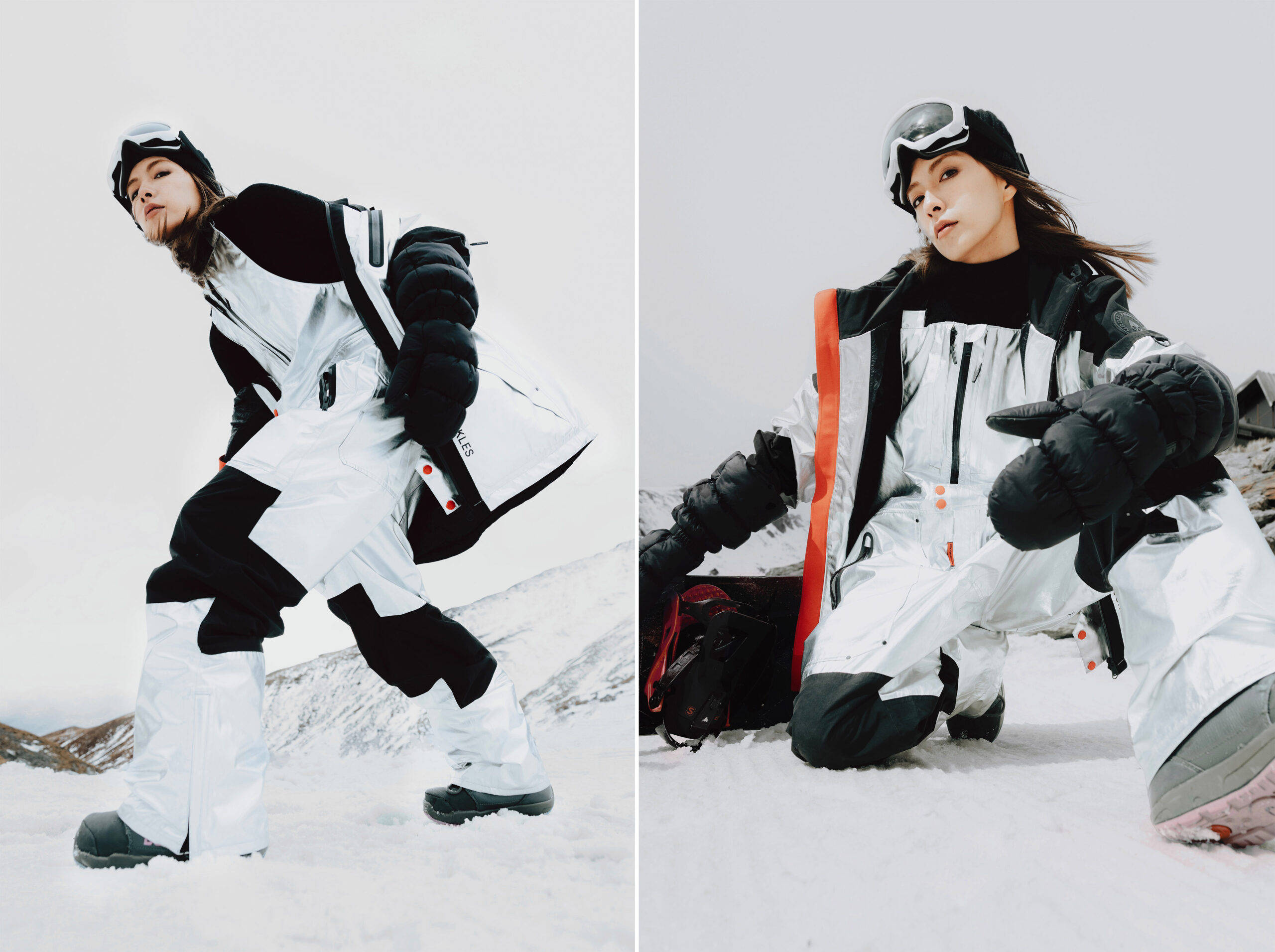 其中滑雪夹克等专为雪场而生的款式,带有护面一体式兜帽,可拆卸雪裙