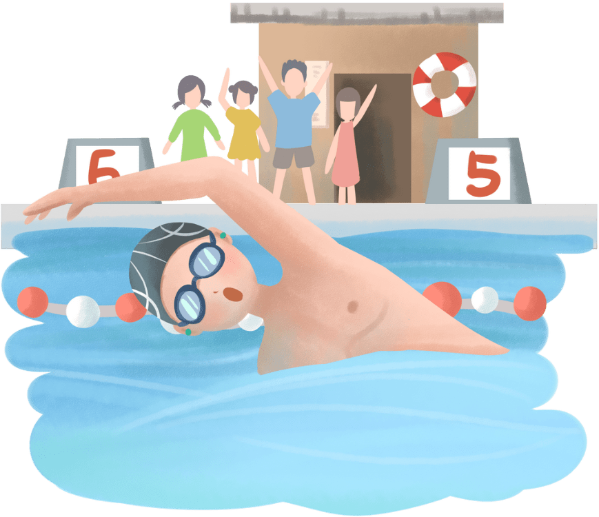 新增项目游泳一个人,一条泳道,这就是每一个游泳运动员比赛时的全世界