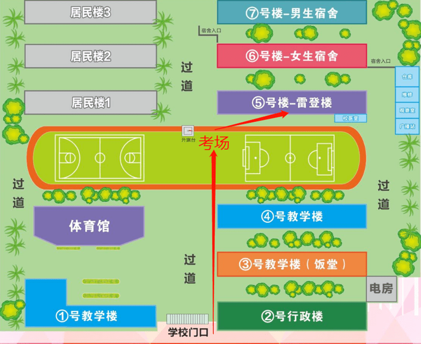 广东邮电职业技术学院(江门校区)(三)考点地图考生于开考前