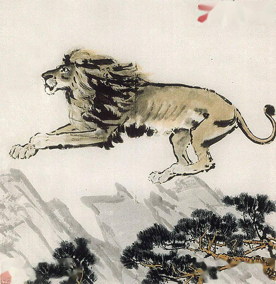 北京保利拍卖丨民族觉醒自强之写照——徐悲鸿《雄狮猛醒》_动物