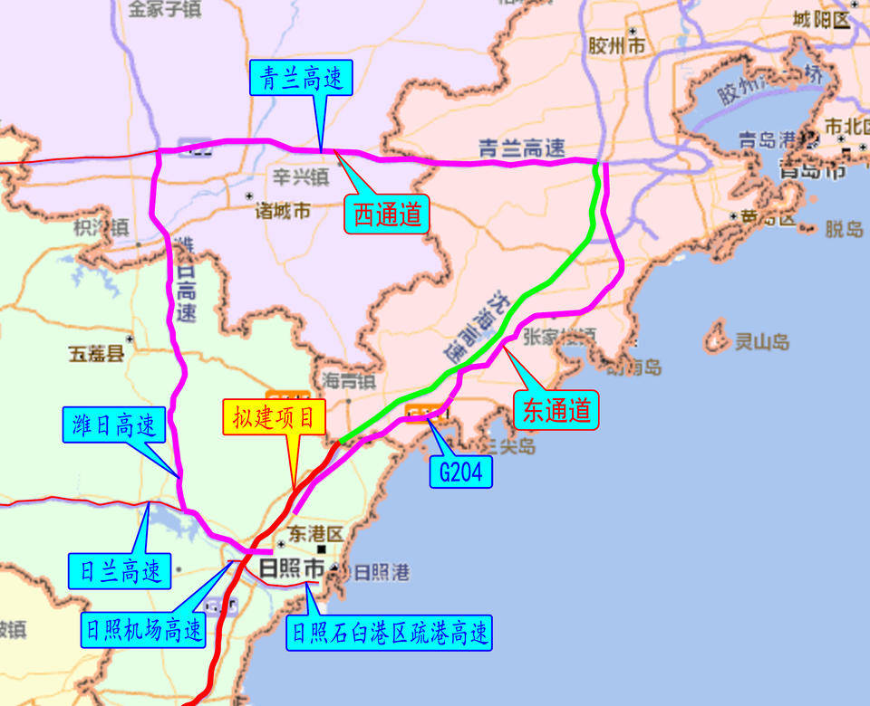 岚山疏港高速路线图图片