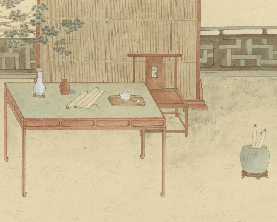 她在这里画画,抚琴,品茶,弄花,与四时同乐.