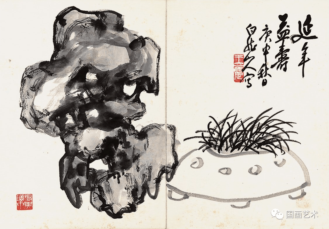 腕底清风:王一亭《墨卉册》欣赏_王震_龙山_梓园