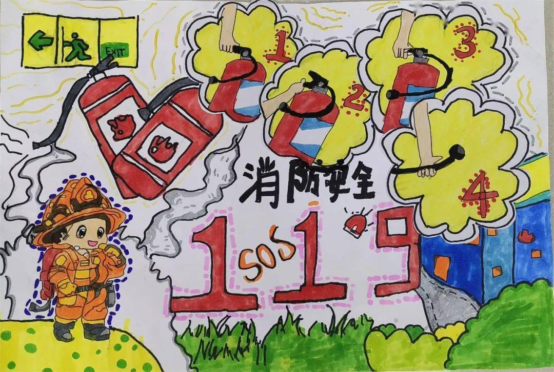 儿童消防绘画大赛图片