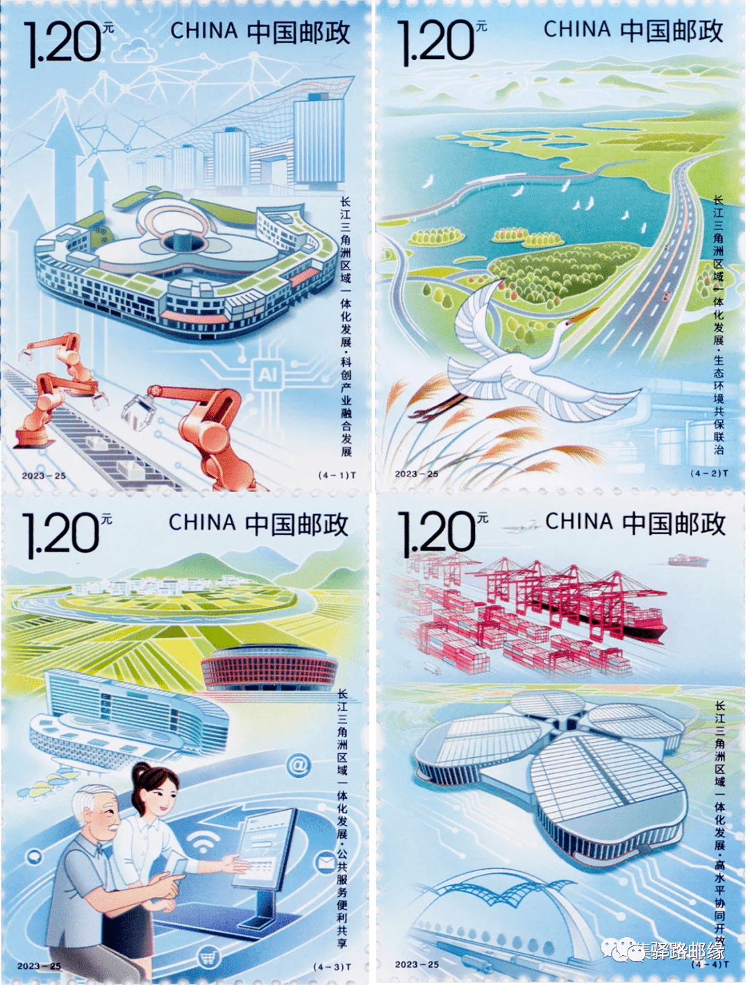 新邮介绍:《长江三角洲区域一体化发展》特种邮票(12月1日发行)