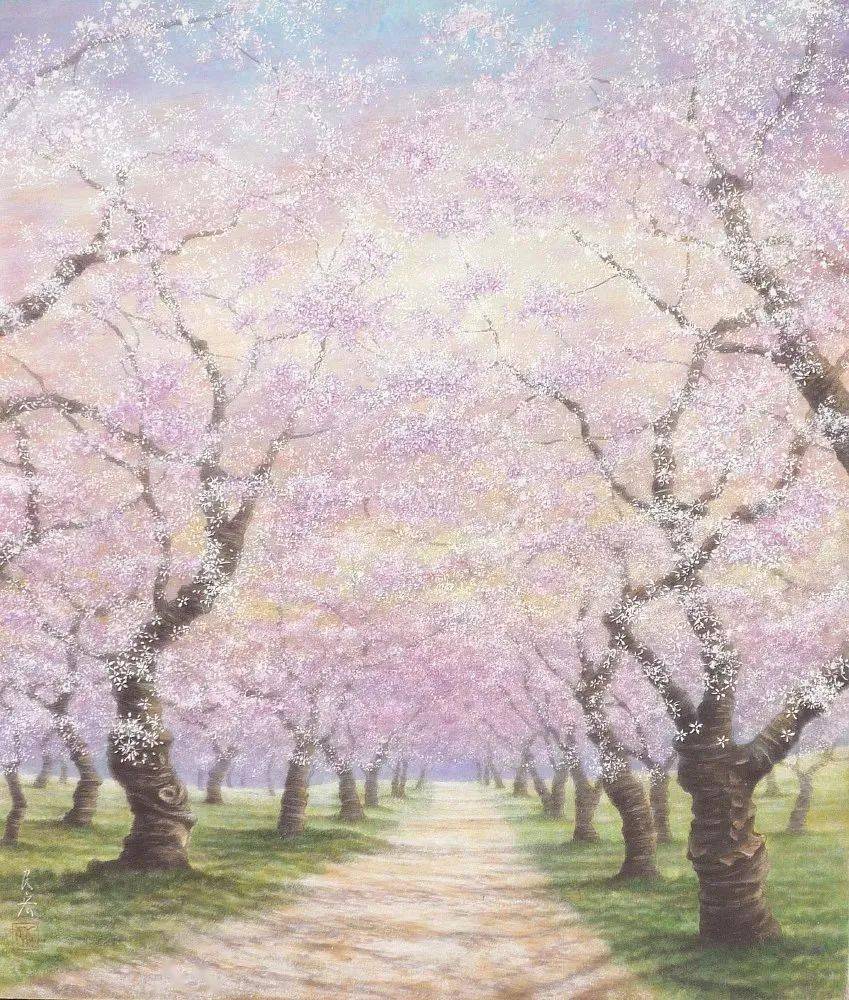 画樱花树彩铅图片