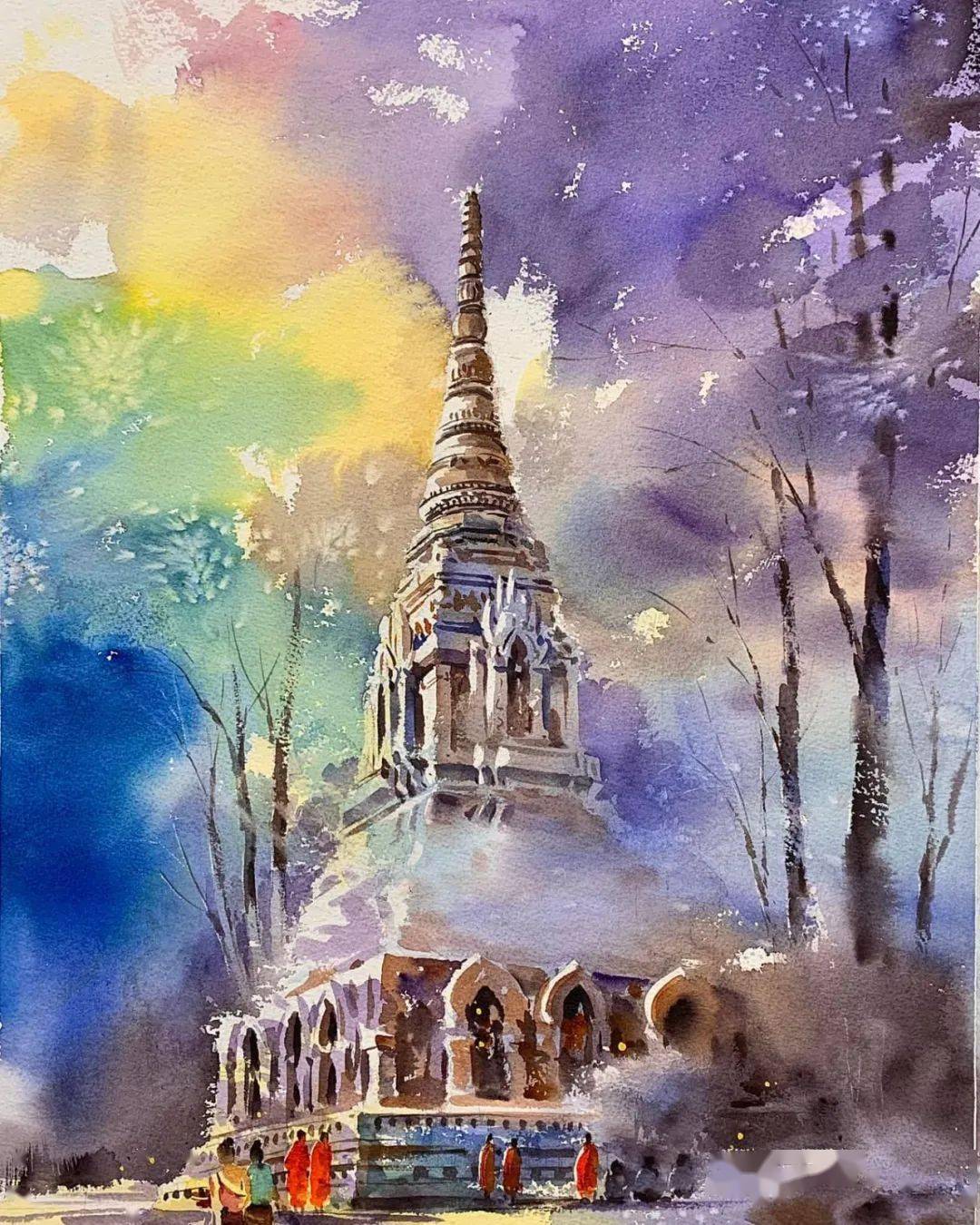 泰国水彩界大佬!画了60多年水彩,作品笔笔称绝,质感超强,美到窒息!