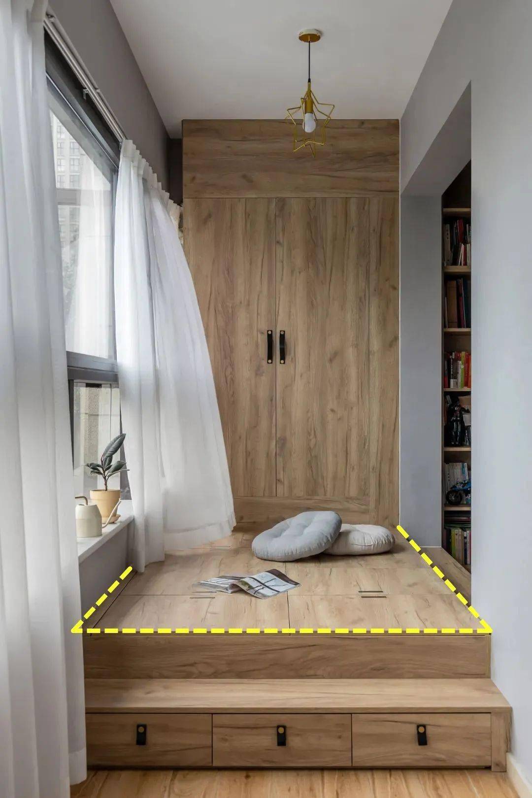 阳台改卧室这次很靠谱,3种模式不需要买床打柜子,还不耽误洗衣晾晒!