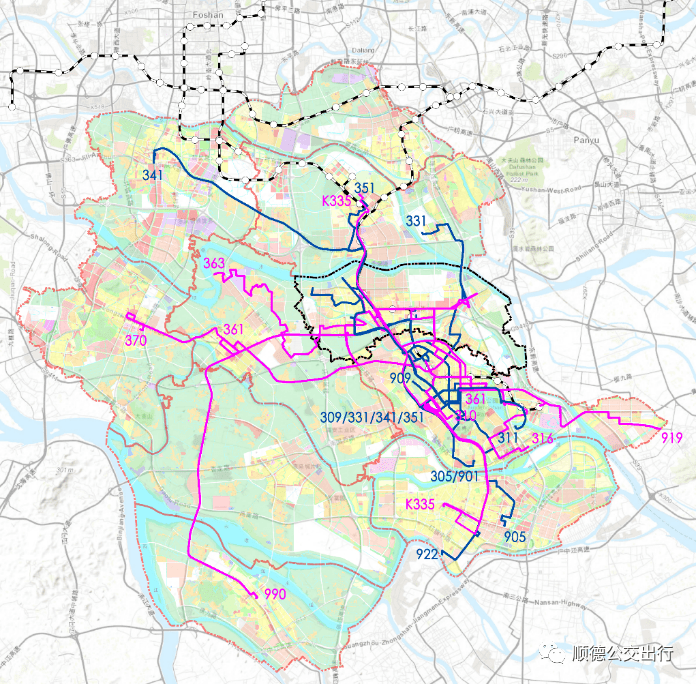 倫教對外公交線路分佈圖大良對外公交線路分佈圖完善各鎮街人口密集