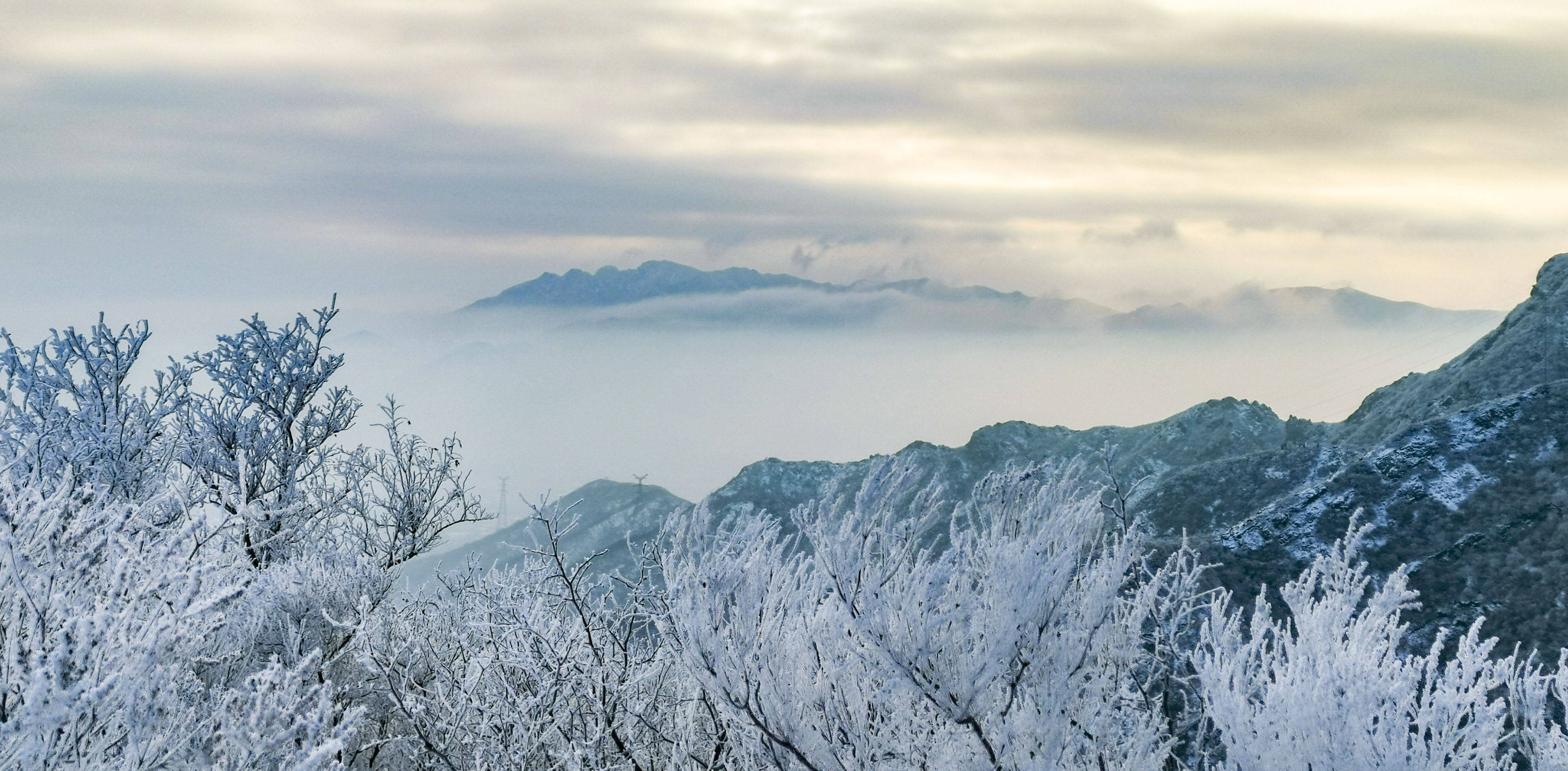 长白山雪景摄影图片