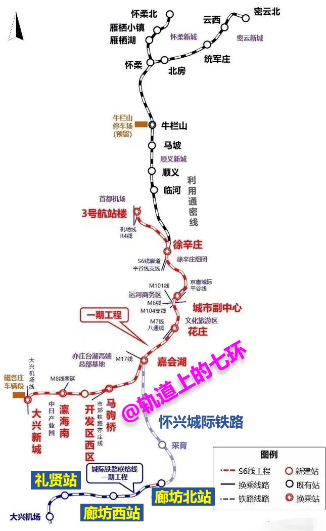 城际铁路联络线改名叫怀兴城际铁路,简称怀兴铁路(怀柔-大兴机场)现在