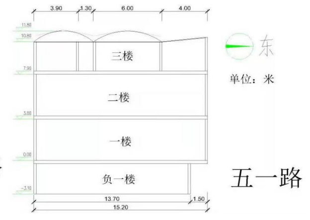 圖22003年之前原始立面圖圖1現場平面圖起火建築位於衡陽市石鼓區五一