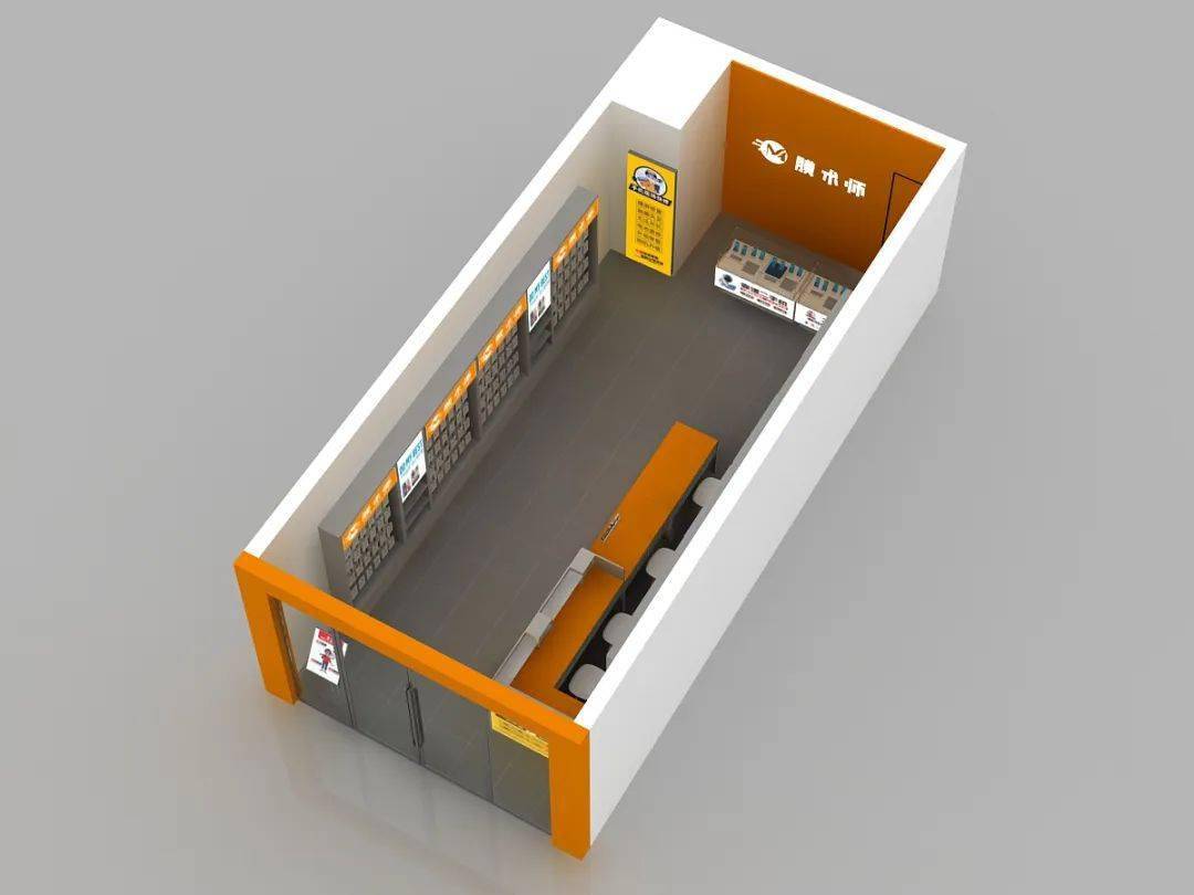 【好掌柜-设计案例分享】手机快修壳膜店设计效果图_装修_方案_柜台