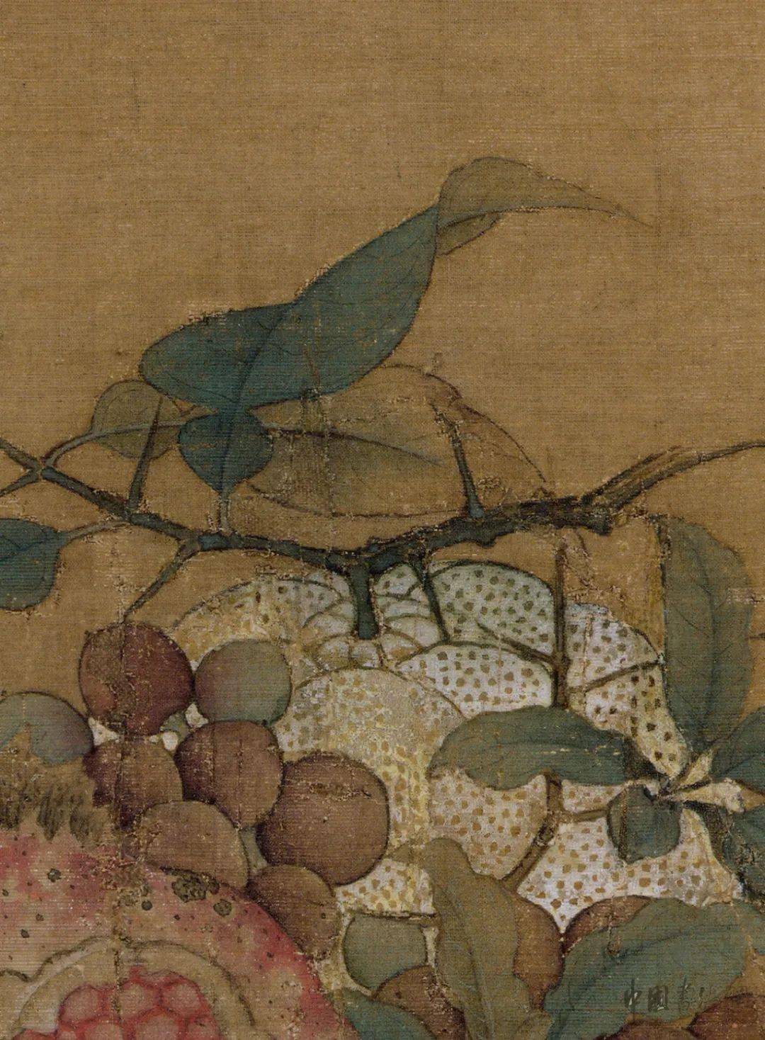 赏画| 南宋 鲁宗贵《吉祥多子图》_版权_石榴_葡萄