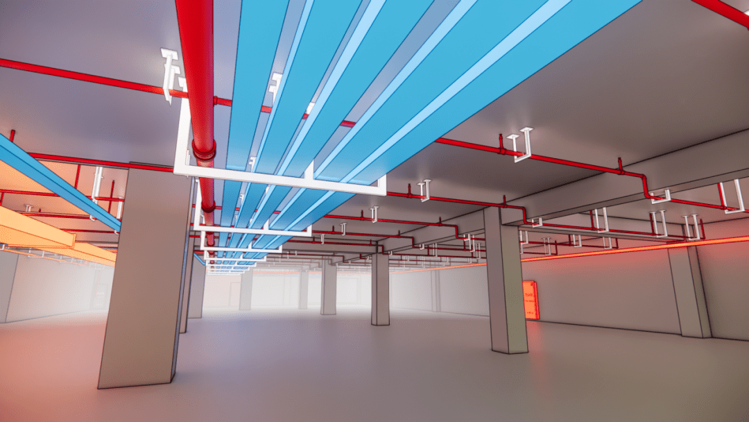 1,机电工程应用bim深化设计,综合排版,管线综合布置,层次错落,布置有